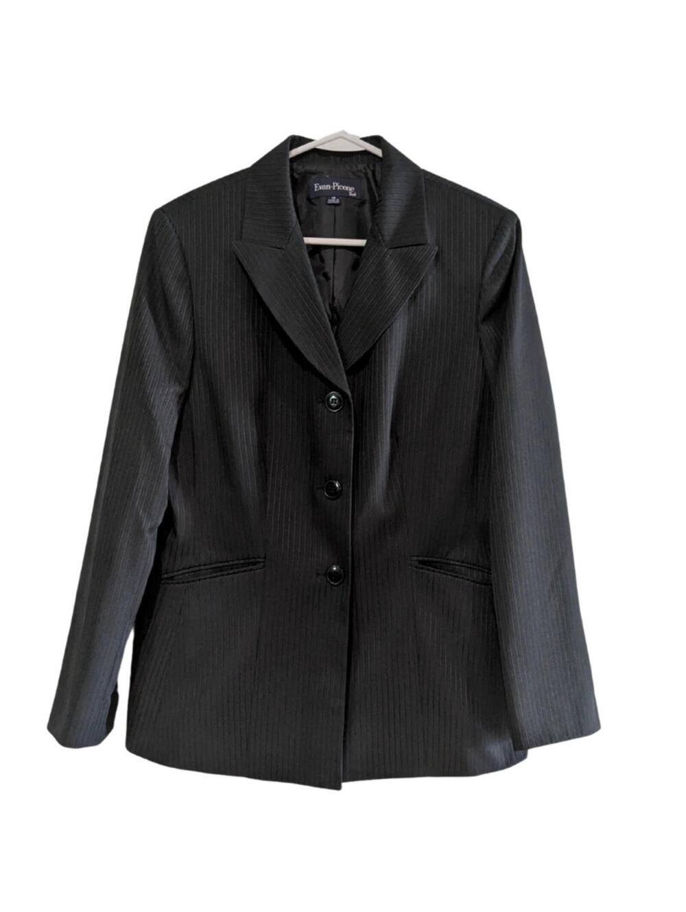 Evan-Picone Women's Black Stripe Blazer, Size 12, Suit Separate